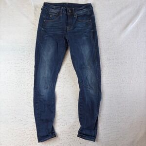 G-Star Raw Arc 3D Mid Skinny Jeans Womens 27x32 Dark Wash Denim